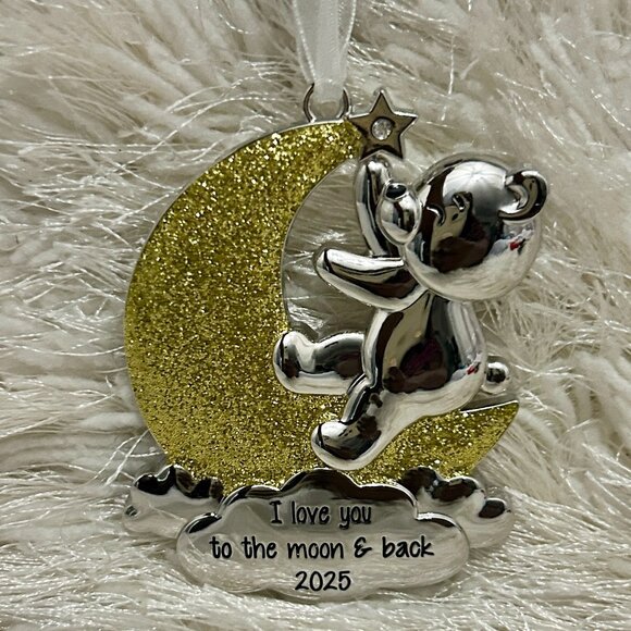 Moon & Teddy Bear Christmas Ornament (New) - Picture 1 of 2
